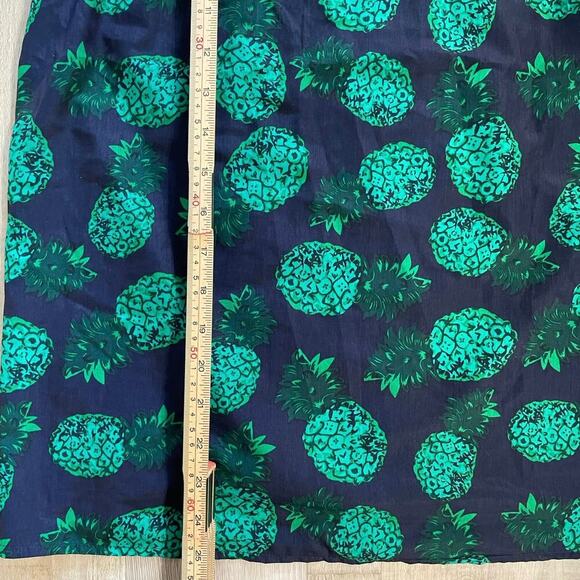 Market & Spruce Blouse  Keyhole Sleeveless Pineapple Tank Top Blue Green Sz Lg - Picture 11 of 14